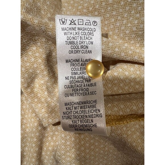 Adrianna Papell Long Sleeve Ruffle Shoulder Polka Dot Top Blouse Size Medium - Picture 8 of 8